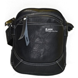 Leder-Stoff-Schultertasche Leastat 9709 (Leather-Fabric Shoulder Bag Leastat 9709) Leder-Stoff-Schultertasche Leastat 9709 (Leather-Fabric Shoulder Bag Leastat 9709)